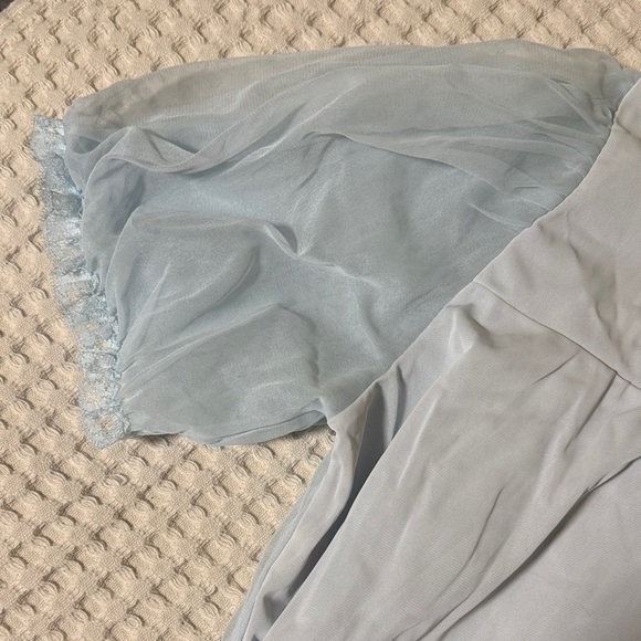 Vintage Light Blue Sheer Neglige Top - Picture 9 of 12